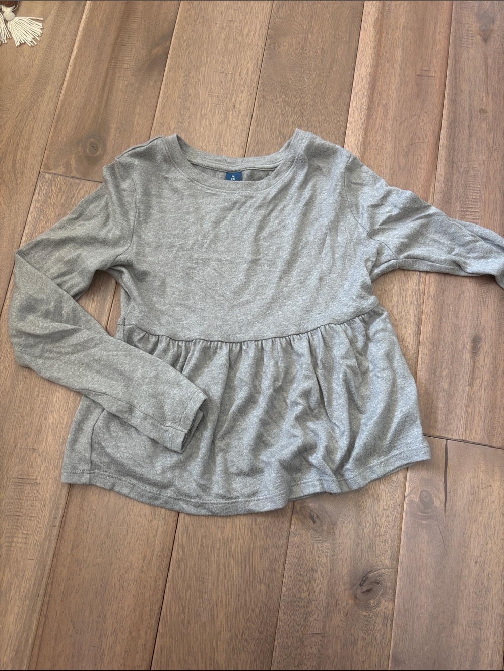 Old navy Girls' Long Sleeve Peplum Top - Gray